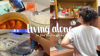 living alone vlog philippines 🌱 kitchen cleaning & organizing, home cooking, being productive