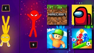 Among Us VS Stumble Guys VS Stickman Party VS Minecraft PE (Android Gameplay Compilation)