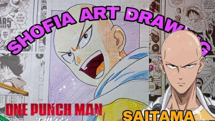 drawing SAITAMA dari anime one punch man