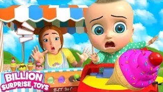 Baby Johnny datang dengan mobil ke toko Mommy untuk makan es krim dan Apel | BillionSurpriseToys