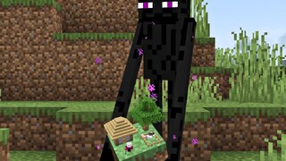 เมื่อใช้ชีวิต!? บนบล็อคเอนเดอร์แมน | Minecraft Pe