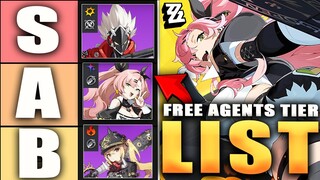 ZENLESS ZONE ZERO TIER LIST!!! BEST FREE AGENTS & HOW TO GET THEM!!! (best free agents)