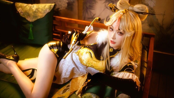 "Người đẹp kho báu cosplay" Cangji Campanula Yujie Ningguang! Bạn sẽ là vệ sĩ của tôi?
