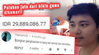 gw bocorin PENGHASILAN gw sebagai indie game developer n YOUTUBER