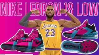 NIKE LEBRON 18 LOW | Fireberry, Black and Light Blue Fury