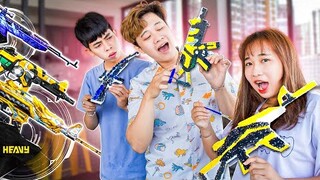 Thử Thách Làm Skin Súng Free Fire Bằng Mút Xốp | HEAVY
