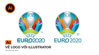 Logo UEFA EURO 2020 football How to draw with illustrator  | BonART