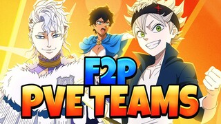 F2P PVE TEAMS YOU CAN RUN TO GET LR GEAR QUICK! | Black Clover Mobile