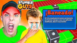 BANEO a NIÑO HACKER y TERMINA LLORANDO... 😭 STUMBLE GUYS