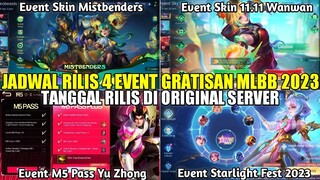 UPDATE JADWAL RILIS 4 EVENT GRATISAN MOBILE LEGENDS! EVENT SKIN MISTBENDERS, STARLIGHT FEST, M5 PASS