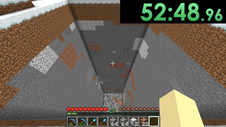 I speedrun mining an entire chunk in minecraft