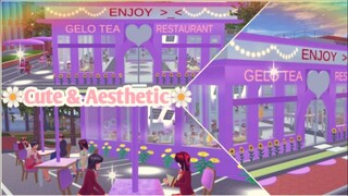 GELO TEA RESTAURANT (CUTE & AESTHETIC)  || REVIEW SAKURA SCHOOL SIMULATOR || Angelo Official