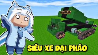 SIÊU XE ĐẠI PHÁO MẠNH NHẤT TRONG MAP MINI WORLD * MEOWPEO THỬ THÁCH LÁI XE TANK VÀ CÁI KẾT