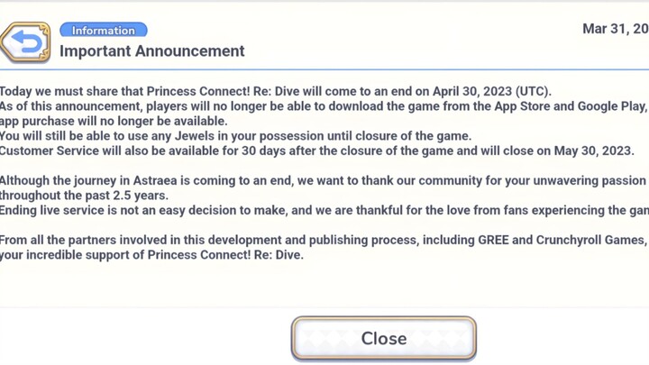 Princess Connect: Re Dive EN - Killing time before the game closes EN server on April 30th