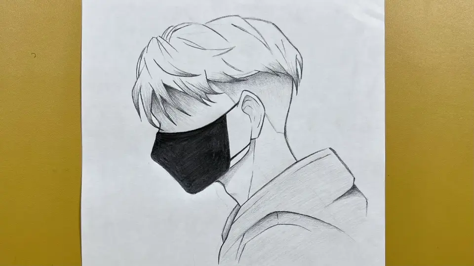 Easy anime drawing | how to draw anime guy wearing face mask - Bstation Easy anime drawing | how to draw anime guy wearing face mask - Bstation