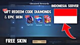 NEW! INDONESIA SERVER! GIFT REDEEM CODE EPIC SKIN AND DIAMONDS! LEGIT100%! | MOBILE LEGENDS 2023
