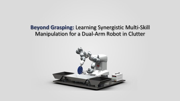 Beyond Grasping: Learning Synergistic Multi-Skill Manipulation for a Dual-Arm Robot in Clutter