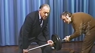 Lifting a 36-pound long-bar flywheel with one hand—this is the power of science.