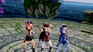 [mmd] Genshin Impact Tiga apel kecil menari lolita, gambarnya terlalu mentah dan saya tidak berani m
