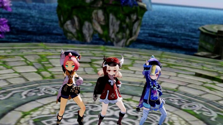 [mmd] Genshin Impact three loli dancing Little Apple, the picture is too raw and I dare not watch it