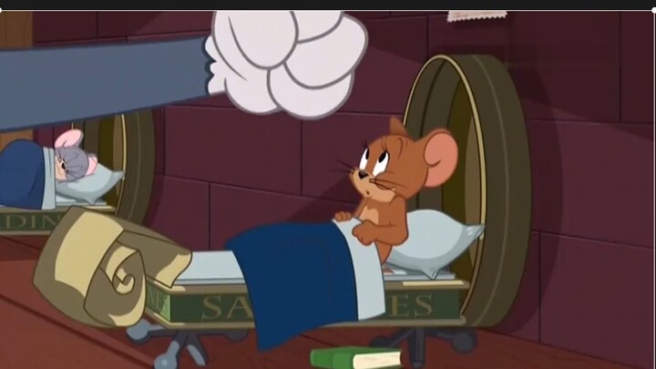 Tom dan Jerry: Tom mengganggu tidur Jerry, dan Jerry membangun tiga pintu tetapi tidak dapat menghen