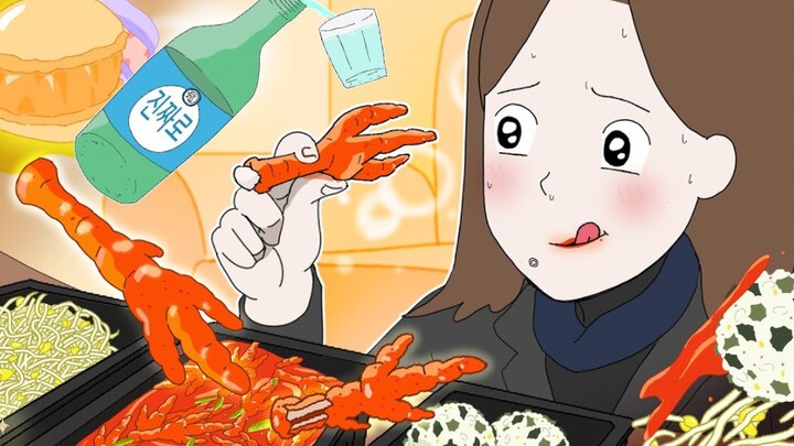 【Chinese subtitles】Ji Limi Animation: Eating Alone After get off work - Spicy Chicken Claws