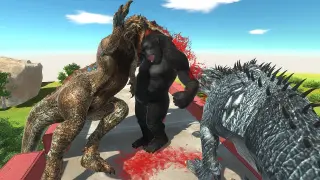 Jurassic world VS King Kong & V Rex 2005 - Animal Revolt Battle Simulator