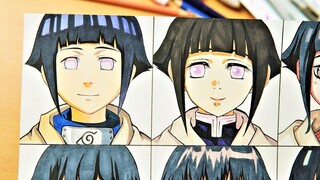 วาด HINATA ในรูปแบบอนิเมะ 10 แบบ (Naruto Shippuden)
