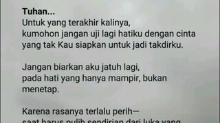 Biarkan Cinta Berikutnya Datang Dan Tinggal Selamanya..Bukan datang Dan Terus Menghilang..