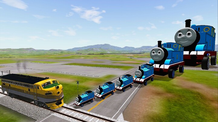 Big & Small Thomas the Tank Engine vs Train - BeamNG.drive