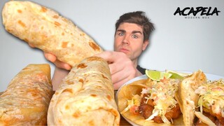 MEXICAN FOOD MUKBANG! GIANT Burrito + FAVORITE Tacos + more!