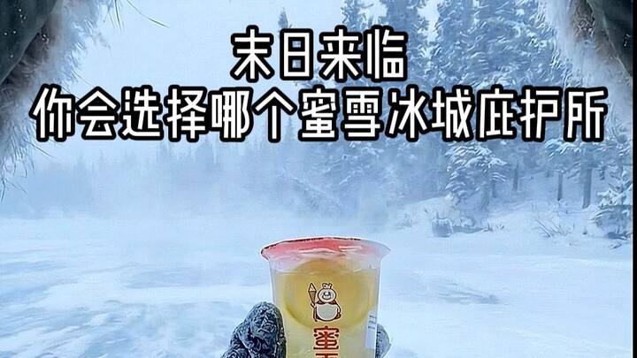 Kiamat telah tiba, kamu akan memilih tempat perlindungan Honey Snow yang mana?
