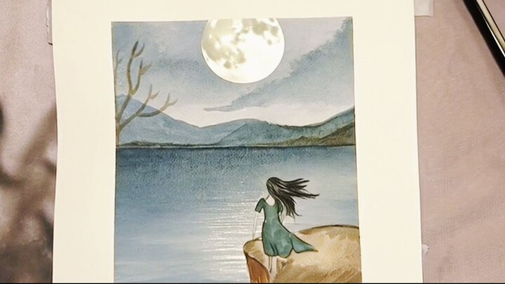 acrylic painting art-"The wait"