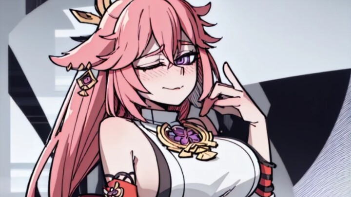 Yae Miko, nhưng theo phong cách "Nữ hoàng thả thính địa ngục"