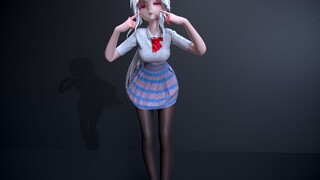丝袜+学院少女风❥(^_-)弱音     热爱105℃的你  【MMD·布料解算】