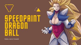 《SPEEDPAINT》Gambar Goku dari Anime Dragon Ball Versi Cewek Apakah Lebih Seksi? 🤭✨️