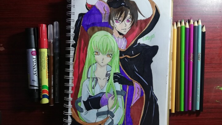 Drawing Lelouch and CC from Code Geass | Anime Art | Philippines