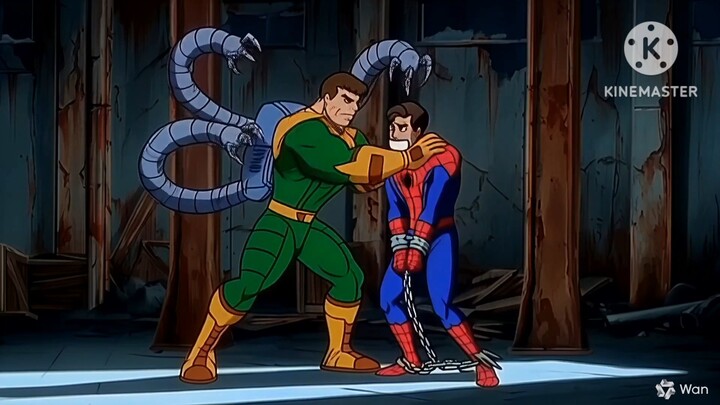 spider man kidnap tied up duct tape gagged.