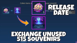 New Exchange Reward for unused 515 SOUVENIR | Exchange to other elimination Effect | MLBB