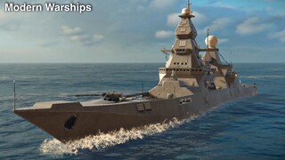 Modern Warships: future Destroyer RF LIDER in action.
