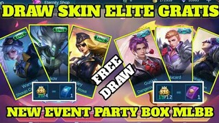 CARA DRAW GRATIS NEW EVENT PARTY BOX MLBB!!! FREE SKIN ELITE PERMANEN - Mobile Legends