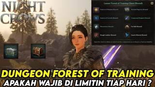 DUNGEON FOREST OF TRAINING WAJIB DI LIMITIN ? MEMBANTU PROGRES CHAR BUAT F2P ? - NIGHT CROWS NFT/P2E