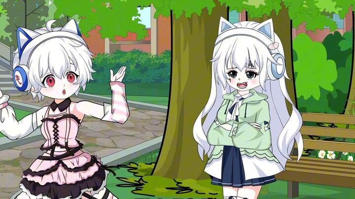 The boy was showing off his new Lolita skirt to his girlfriend, but he didn't know that a strange th