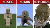 Ymir Founding Titan in MINECRAFT: 10 Hours, 10 Minutes, 10 SECONDS!