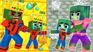 Monster School : Spider Man Baby x Hulk Twins Separated  - Minecraft Animation
