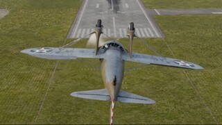 Landing of the P-26B-35 fighter on the runway