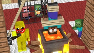 Monster School : Julli Biggy captures Herobrine, Baby Zombie and friends - Minecraft Animation
