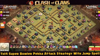 Super Bowler Pekka Strategy!! Th14 Super Bowler Pekka Attack Strategy With Jump Spell #2