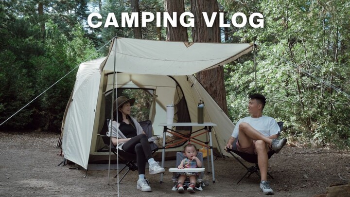 VLOG CẮM TRẠI ⛺️｜Buổi cắm trại đầu tiên của gia đình ba người｜Vải polyester hóa ra lại mang đến bất 