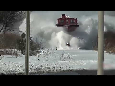 Train Vs Snow 2 🚂❄️Train Passing Thru the Snow